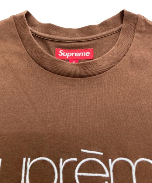 SUPREME（シュプリーム）Supreme (シュプリーム) Classic Logo S/S Top ブラウン サイズ:Mの古着・服飾アイテム