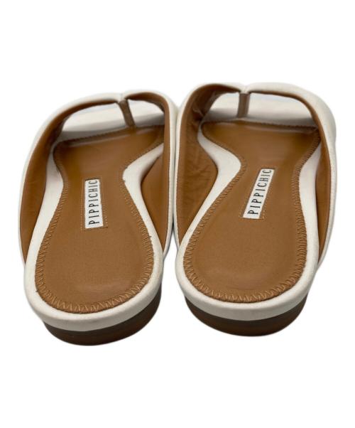 Pippichic（ピッピシック）Pippichic (ピッピシック) スクエアトゥフラットトングサンダル アイボリー サイズ:37の古着・服飾アイテム