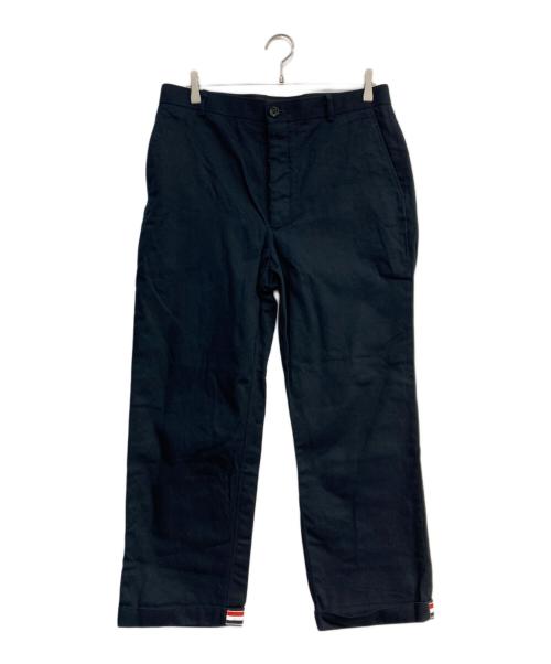 Thom Browne（トムブラウン）Thom Browne (トムブラウン) グログランテープコットンストレートパンツ ネイビー サイズ:2の古着・服飾アイテム