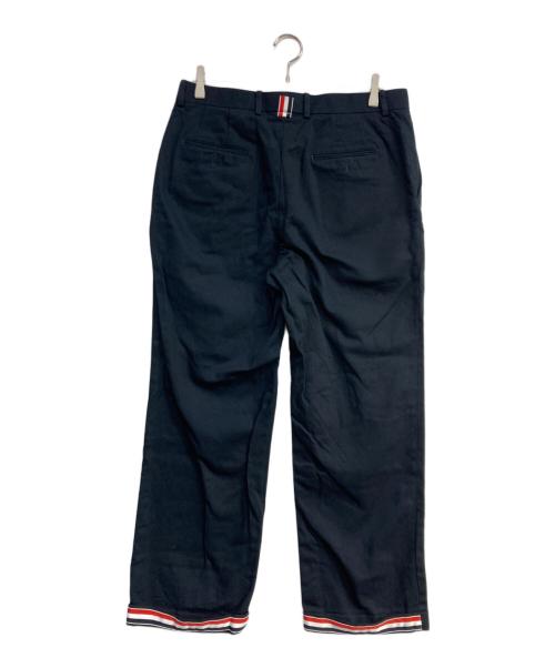 Thom Browne（トムブラウン）Thom Browne (トムブラウン) グログランテープコットンストレートパンツ ネイビー サイズ:2の古着・服飾アイテム