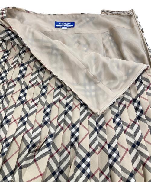 BURBERRY LONDON BLUE LABEL（バーバリーロンドンブルーレーベル）BURBERRY LONDON BLUE LABEL (バーバリーロンドンブルーレーベル) ノバチェックプリーツミニスカート ベージュ サイズ:36の古着・服飾アイテム