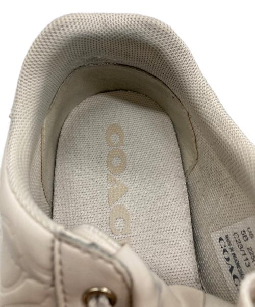 COACH（コーチ）COACH (コーチ) クリップ ロー トップ スニーカー・シグネチャー レザー アイボリー サイズ:22.5cmの古着・服飾アイテム