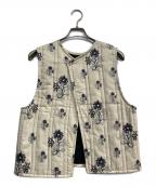 mizuiro-indミズイロインド）の古着「2way print quitting vest」｜ベージュ