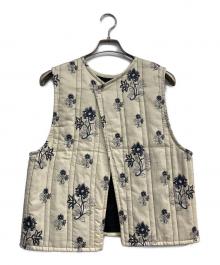 mizuiro-ind（ミズイロインド）の古着「2way print quitting vest」｜ベージュ