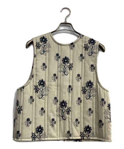 mizuiro-ind（ミズイロインド）mizuiro-ind (ミズイロインド) 2way print quitting vest ベージュ サイズ:Freeの古着・服飾アイテム