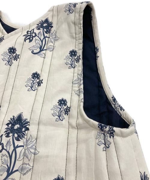 mizuiro-ind（ミズイロインド）mizuiro-ind (ミズイロインド) 2way print quitting vest ベージュ サイズ:Freeの古着・服飾アイテム