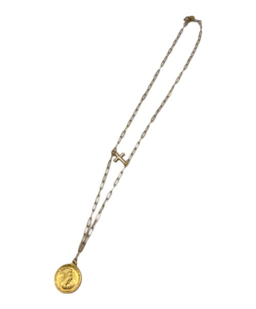 mariando（マリアンド）mariando (マリアンド) Double Charm Necklace (Coin & Cross)50㎝ ゴールドの古着・服飾アイテム