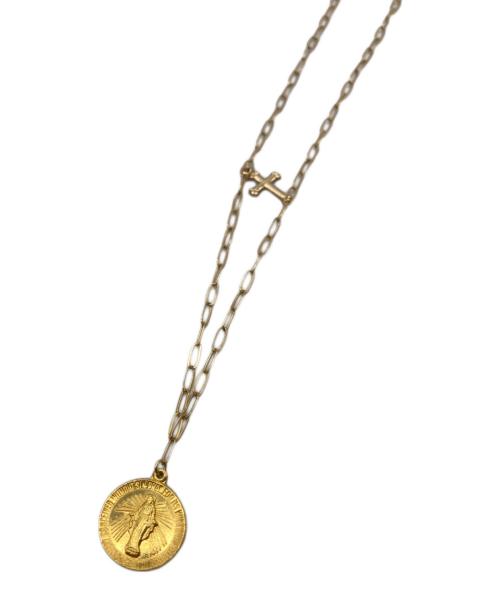 mariando（マリアンド）mariando (マリアンド) Double Charm Necklace (Coin & Cross)50㎝ ゴールドの古着・服飾アイテム