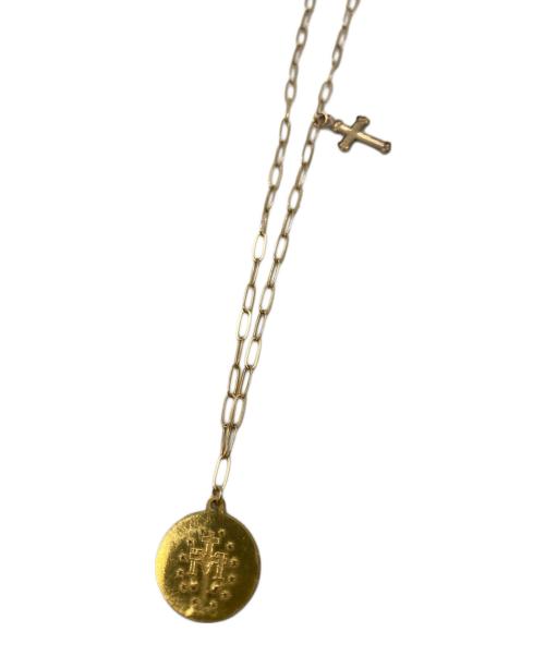 mariando（マリアンド）mariando (マリアンド) Double Charm Necklace (Coin & Cross)50㎝ ゴールドの古着・服飾アイテム