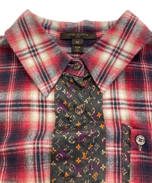 LOUIS VUITTON（ルイ ヴィトン）LOUIS VUITTON (ルイ ヴィトン) 半袖チェックシャツ レッド サイズ:36の古着・服飾アイテム
