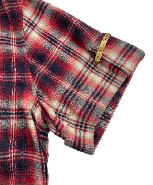 LOUIS VUITTON（ルイ ヴィトン）LOUIS VUITTON (ルイ ヴィトン) 半袖チェックシャツ レッド サイズ:36の古着・服飾アイテム