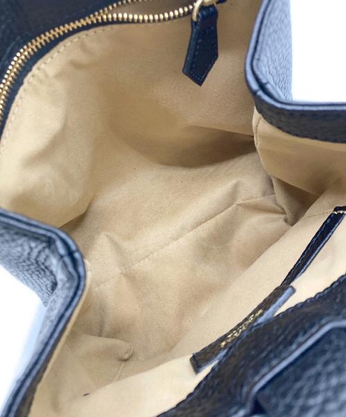 HushTug（ハッシュタグ）HushTug (ハッシュタグ) 巾着レザーバッグ ブラックの古着・服飾アイテム