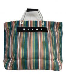 MARNI（マルニ）の古着「フラワーカフェトートバッグ」｜グリーン×ピンク