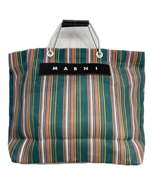 MARNI（マルニ）MARNI (マルニ) フラワーカフェトートバッグ グリーン×ピンクの古着・服飾アイテム