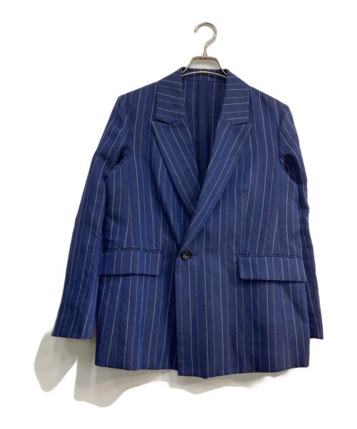 MACPHEE（マカフィー）MACPHEE (マカフィー) ダブルカバーリネン ピークドラペルジャケット ネイビー サイズ:36の古着・服飾アイテム
