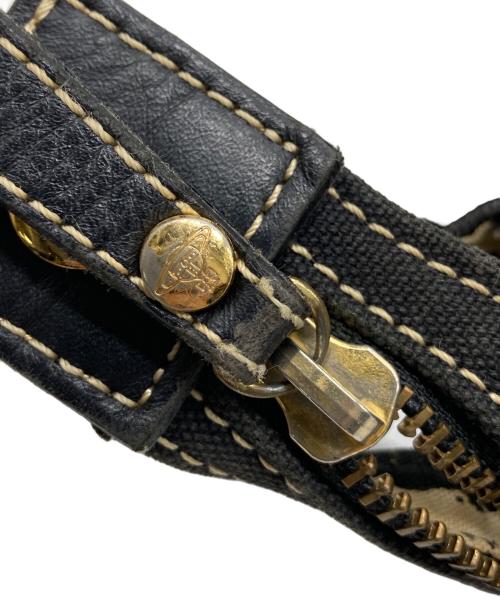 Vivienne Westwood（ヴィヴィアンウエストウッド）Vivienne Westwood (ヴィヴィアンウエストウッド) ステッチキャンバストートバッグ ブラックの古着・服飾アイテム