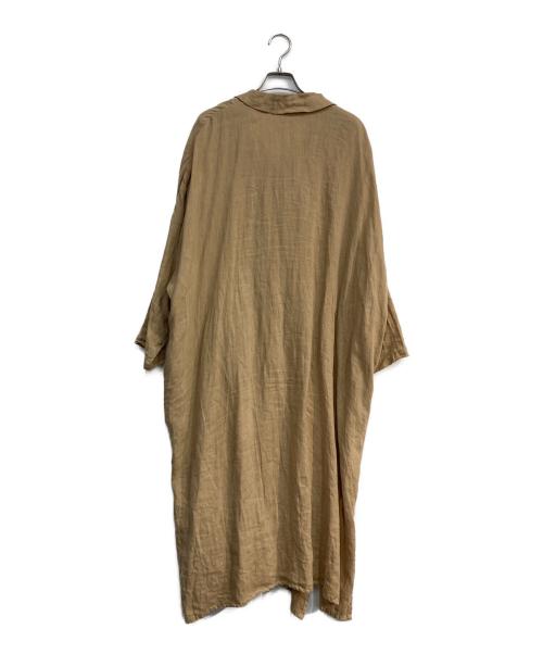 mizuiro-ind（ミズイロインド）mizuiro-ind (ミズイロインド) リネンシャツワンピース ベージュ サイズ:Freeの古着・服飾アイテム