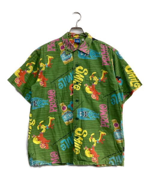 PRIMO BEER by Sun Surf（サンサーフ）PRIMO BEER by Sun Surf (サンサーフ) 総柄シャツ グリーン サイズ:XLの古着・服飾アイテム