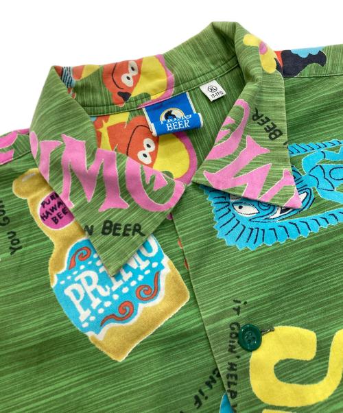PRIMO BEER by Sun Surf（サンサーフ）PRIMO BEER by Sun Surf (サンサーフ) 総柄シャツ グリーン サイズ:XLの古着・服飾アイテム