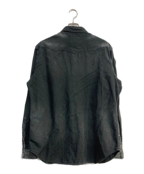 POLO RALPH LAUREN（ポロ・ラルフローレン）POLO RALPH LAUREN (ポロ・ラルフローレン) ダメージ加工ウエスタンシャツ ブラック サイズ:Lの古着・服飾アイテム