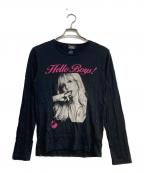 Hysteric Glamourヒステリックグラマー）の古着「COURTNEY LOVE HELLO BOYS pt T-SH」｜ブラック