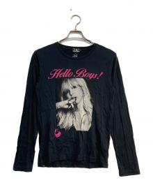 Hysteric Glamour（ヒステリックグラマー）の古着「COURTNEY LOVE HELLO BOYS pt T-SH」｜ブラック