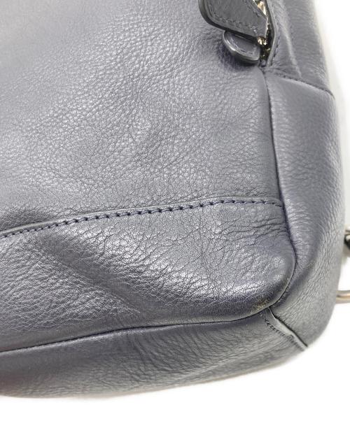 COACH（コーチ）COACH (コーチ) レザーショルダーバッグ ネイビーの古着・服飾アイテム
