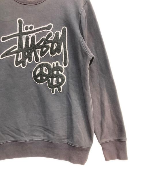 stussy（ステューシー）stussy (ステューシー) ワッペンクルーネックスウェット ブラック サイズ:Lの古着・服飾アイテム