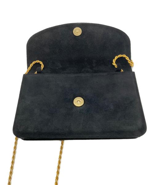 CELINE（セリーヌ）CELINE (セリーヌ) ヴィンテージスウェードチェーンショルダーバッグ ブラックの古着・服飾アイテム