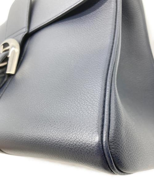 DELVAUX（デルヴォー）DELVAUX (デルヴォー) BRILLANTハンドバッグ ネイビーの古着・服飾アイテム