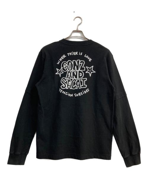 sacai（サカイ）sacai (サカイ) Gonz GONZ AND SACAI L/S T-Shirt ブラック サイズ:3の古着・服飾アイテム