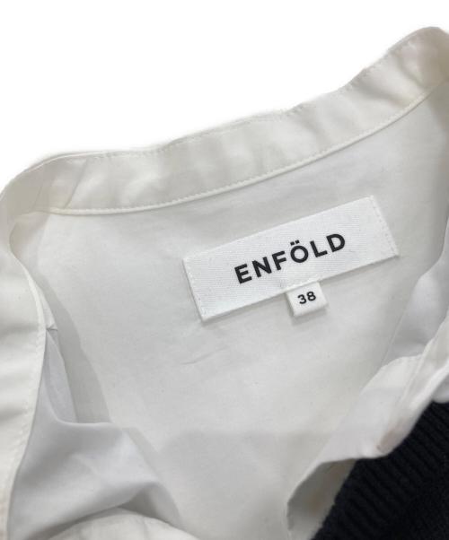 ENFOLD（エンフォルド）ENFOLD (エンフォルド) スピンタイプライター ベストドッキングプルオーバー ホワイト×ブラック サイズ:M (38)の古着・服飾アイテム