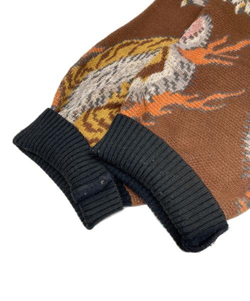 WACKO MARIA（ワコマリア）WACKO MARIA (ワコマリア) タイガー柄 JACQUARD CREW NECK SWEATER ブラウン サイズ:Mの古着・服飾アイテム
