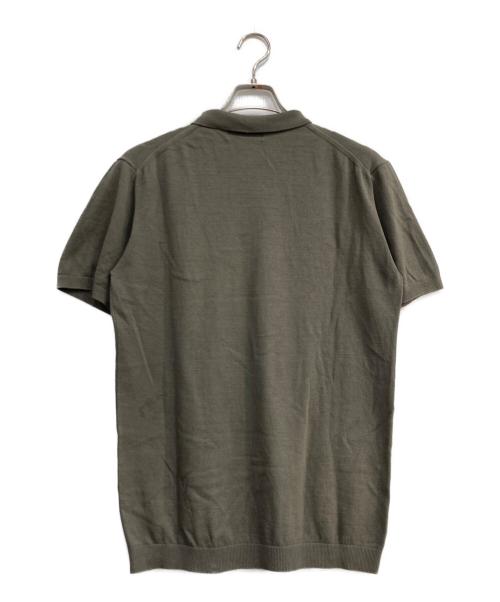 MOONCASTLE（ムーンキャッスル）mooncastle (ムーンキャッスル) アイスコットン半袖ニットポロ オリーブ サイズ:Ⅼの古着・服飾アイテム