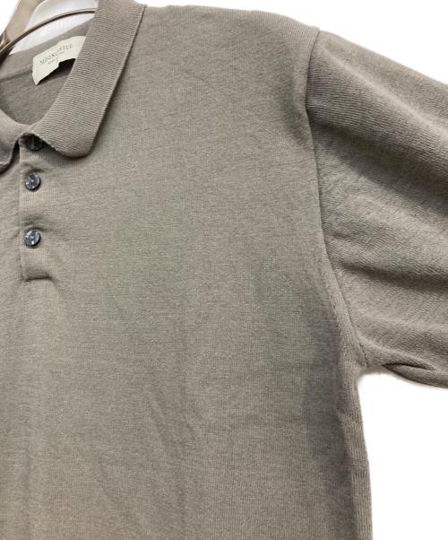 MOONCASTLE（ムーンキャッスル）mooncastle (ムーンキャッスル) アイスコットン半袖ニットポロ オリーブ サイズ:Ⅼの古着・服飾アイテム