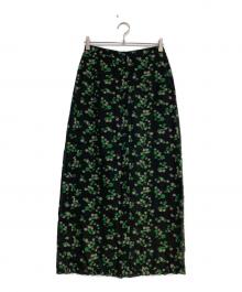 THE SHINZONE（ザ シンゾーン）の古着「FLORAL JACQUARD SKIRT」｜ブラック×グリーン