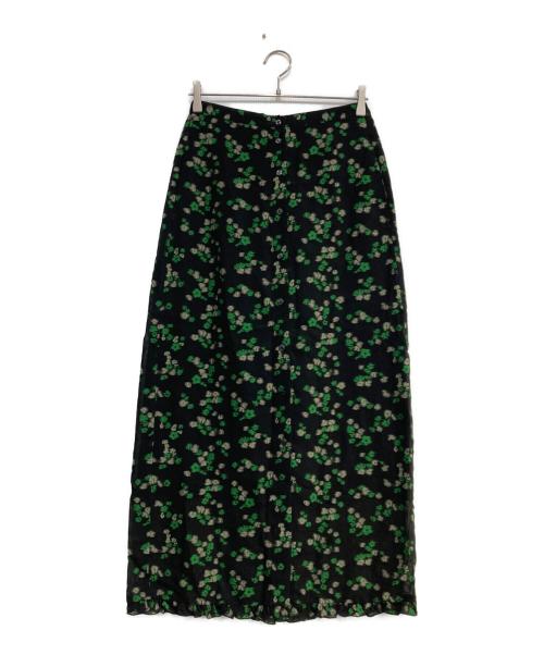 THE SHINZONE（ザ シンゾーン）THE SHINZONE (ザ シンゾーン) FLORAL JACQUARD SKIRT ブラック×グリーン サイズ:36 未使用品の古着・服飾アイテム