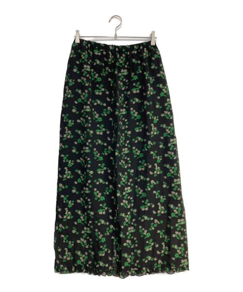 THE SHINZONE（ザ シンゾーン）THE SHINZONE (ザ シンゾーン) FLORAL JACQUARD SKIRT ブラック×グリーン サイズ:36 未使用品の古着・服飾アイテム