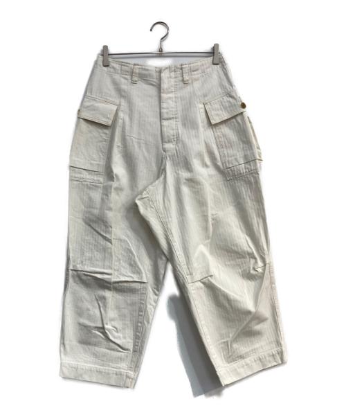 HAVERSACK（ハバーサック）HAVERSACK (ハバーサック) コットンヘリンボーンカーゴパンツ ホワイト サイズ:1の古着・服飾アイテム