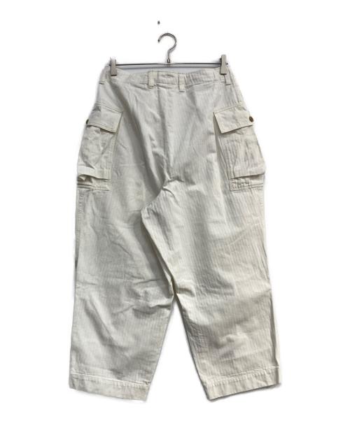 HAVERSACK（ハバーサック）HAVERSACK (ハバーサック) コットンヘリンボーンカーゴパンツ ホワイト サイズ:1の古着・服飾アイテム