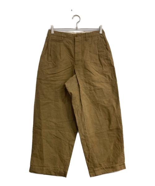HAVERSACK（ハバーサック）HAVERSACK (ハバーサック) Old Canvas Wide Pants ブラウン サイズ:Sの古着・服飾アイテム