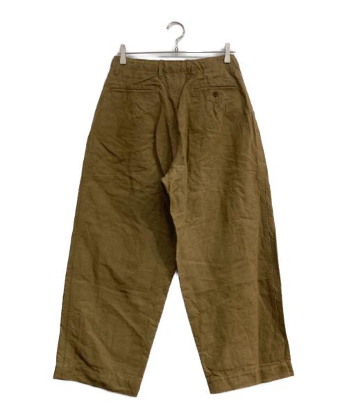 HAVERSACK（ハバーサック）HAVERSACK (ハバーサック) Old Canvas Wide Pants ブラウン サイズ:Sの古着・服飾アイテム