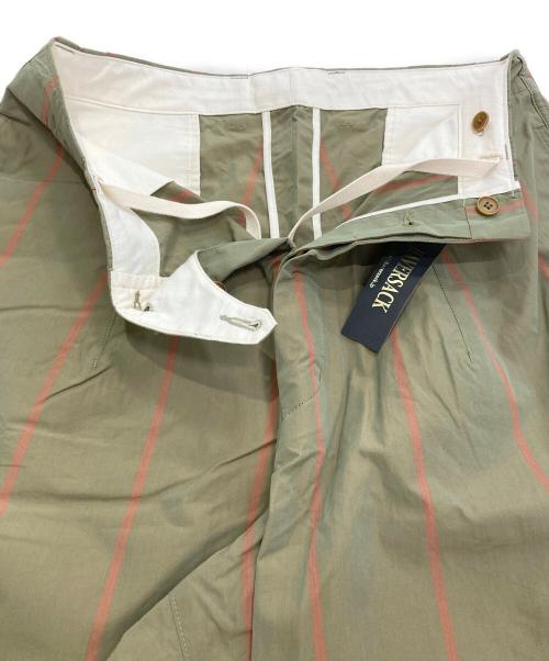 HAVERSACK（ハバーサック）HAVERSACK (ハバーサック) ストライプワイドテーパードパンツ グリーン×レッド サイズ:Mの古着・服飾アイテム