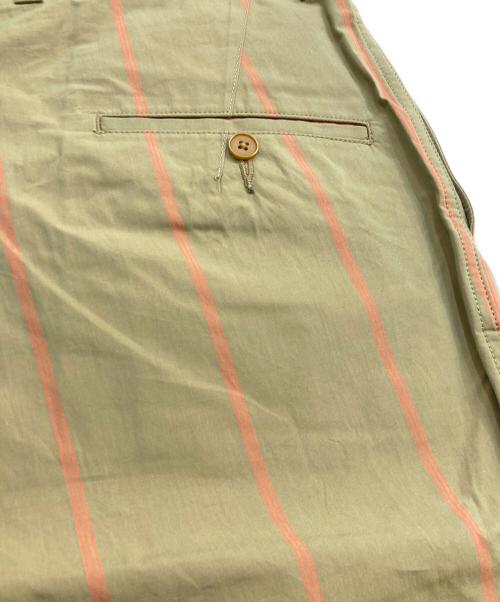 HAVERSACK（ハバーサック）HAVERSACK (ハバーサック) ストライプワイドテーパードパンツ グリーン×レッド サイズ:Mの古着・服飾アイテム