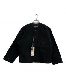 HAVERSACK（ハバーサック）の古着「NO COLLAR MOLESKIN WORK JACKET」｜ブラック