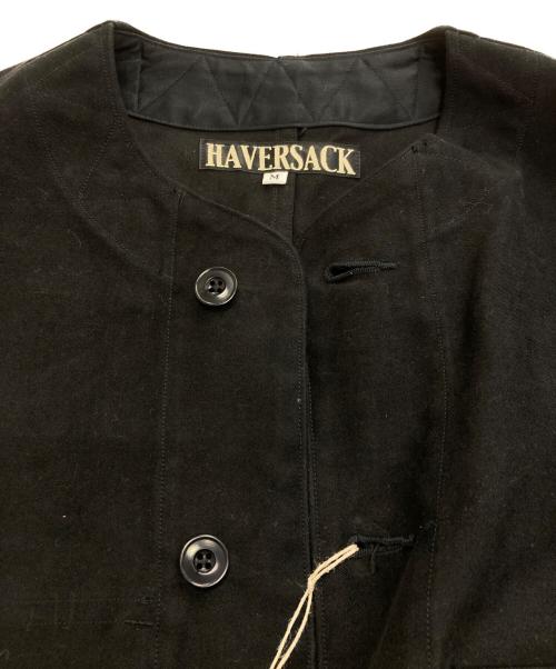 HAVERSACK（ハバーサック）HAVERSACK (ハバーサック) NO COLLAR MOLESKIN WORK JACKET ブラック サイズ:Mの古着・服飾アイテム