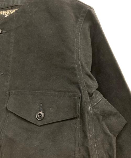 HAVERSACK（ハバーサック）HAVERSACK (ハバーサック) NO COLLAR MOLESKIN WORK JACKET ブラック サイズ:Mの古着・服飾アイテム