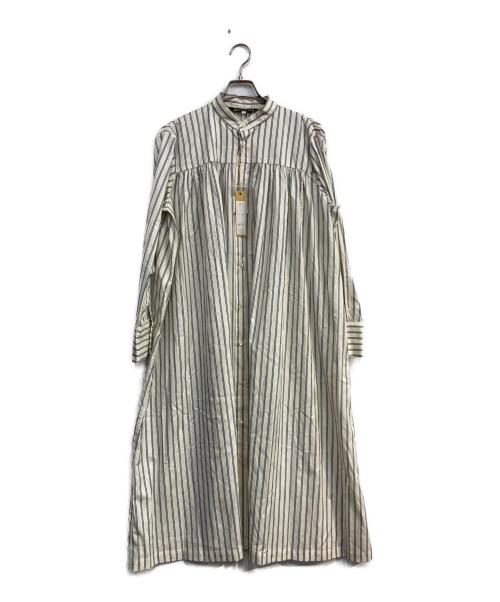 HAVERSACK（ハバーサック）HAVERSACK (ハバーサック) ストライプシャツワンピース ホワイト×ブルー サイズ:1の古着・服飾アイテム