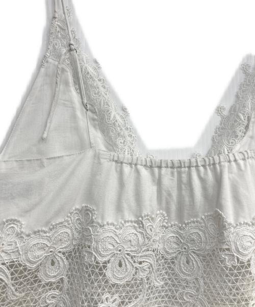 LESSAGE（レサージュ）LESSAGE (レサージュ) ケミカルレースキャミ ホワイト サイズ:Freeの古着・服飾アイテム