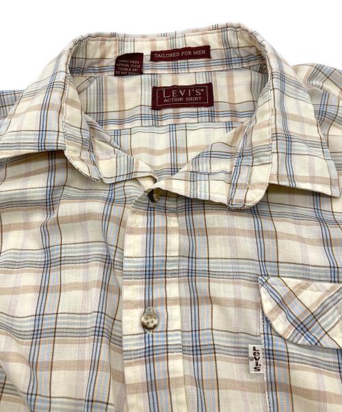 LEVI'S（リーバイス）LEVI'S (リーバイス) 半袖チェックシャツ ベージュ サイズ:Lの古着・服飾アイテム